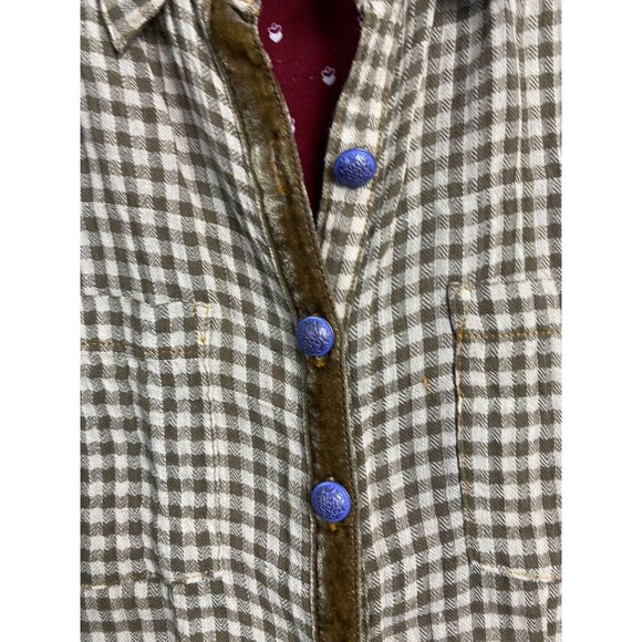 Aratta Silent Journey Anastasia Tunic Embroidered Floral Top Women Medium Plaid - Picture 9 of 16